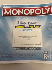 2018 Monopoly Toy Story Gabby Gabby Kidnap Forky Community Chest Card Game Piece