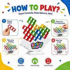 48PCS Tetra Tower Balance Stacking Game for Family Game Night – Upgraded 3D T…