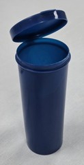 Vintage 1990s POG Milkcaps Storage Tube Blue Plastic Carry Case Holder 5.25″