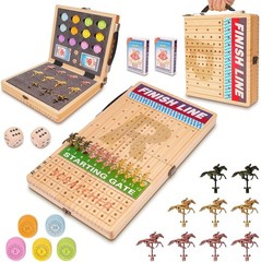 21″ Large Horse Race Board Game – Solid Wood Horse Racing Game with 11 Metal Hor