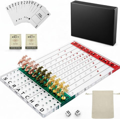 Acrylic Horse Racing Board for Adults, Transparent Modern Design with Dice & Car