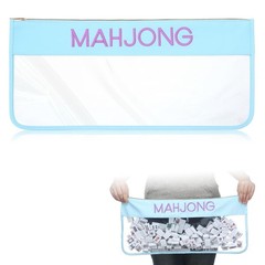 Mahjong Bag Empty Zippered Letters 1 PCS Blue Moh-jong Case Only