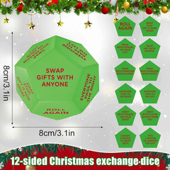 2025 New-Santa Swap Gift Exchange Dice,3 * 3In Exchange Gifts Family Game,Stocki