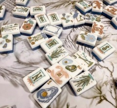 New high-end Blue Ocean Wave Tone🌊 American Mahjong Tiles set ,160 tiles+ Bag