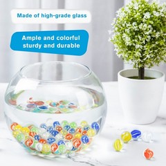 POPLAY Marbles for Kids, 115PCS Cat Eye Glass Marble, Medium, 5 Multicolored