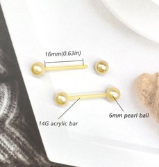 48Pcs 14G Glow in Dark Flexible Acrylic Straight Tongue Barbell Nipple Ring R…