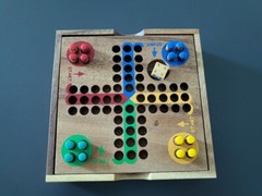 Wooden Ludo Pachisi Strategy Fun Traditional Travel Board Game 14x14cm 6х6″