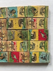 35 pc Antique ARK DOMINOES noah wilder mfg ? usa toy animal early 1900s