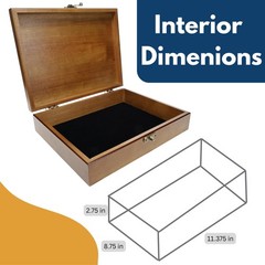 WE Games Old World Wooden Box with 12.125 x 9.625 x 3 inches, Walnut Finish
