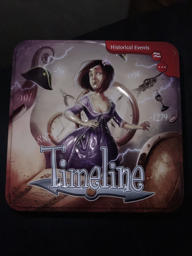 Asmodee Timeline Historical Events Game Tin Box Frederic Henry *Complete