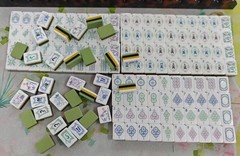 Willow Inspired 4-Layer Green Back American Mahjong Tiles