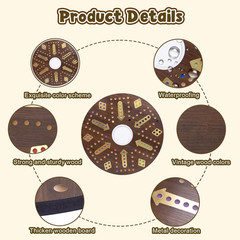 20 Inch Marble Board Game, Fast Track Wahoo Board Game,Double-Sided Wooden