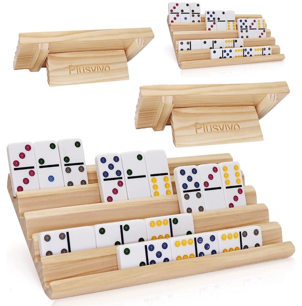 plusvivo Domino Racks with Stand Set of 4, Mexican 10 x 5.5 x 0.79 inches