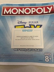 2018 Monopoly Toy Story Get Out Of Jail Free Community Chest Card Game Piece