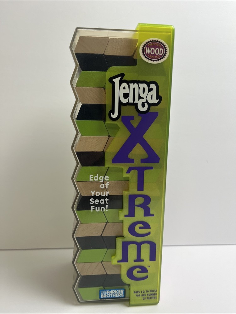 Jenga Extreme Xtreme Parker Brothers Block Stacking Game COMPLETE Jenga Fun