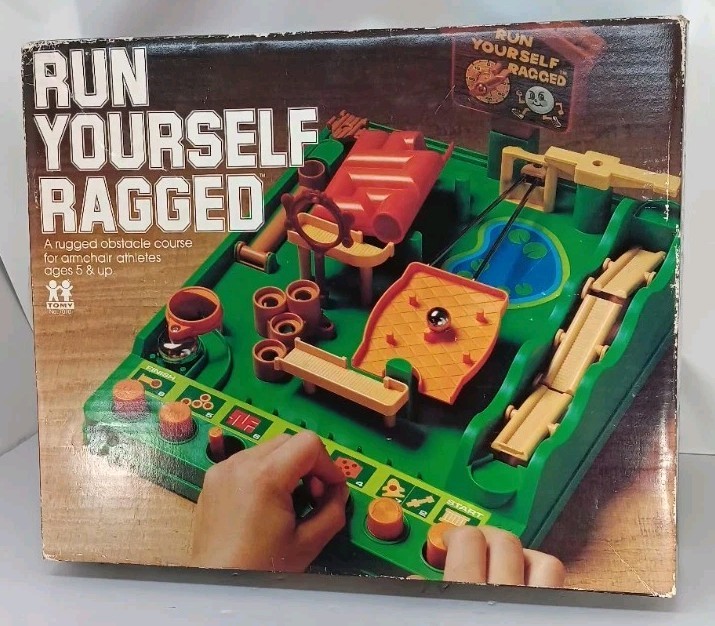 Run Yourself Ragged Vintage Tabletop Obstacle Course Game 1979 TOMY – Incomplete