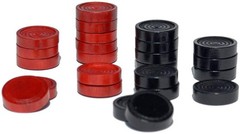 WE Games Traditional Red & Black Checkers Set, Solid Wood Board with Grooves