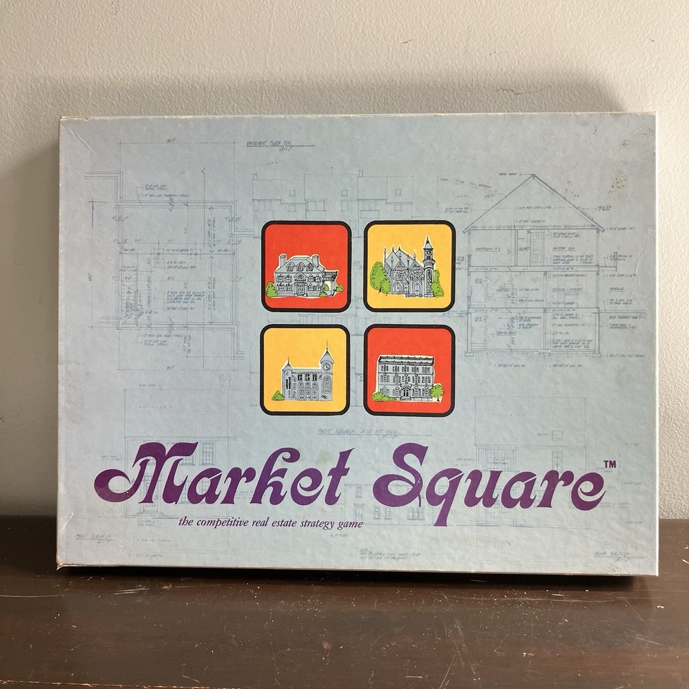 VTG MARKET SQUARE COMPETITIVE REAL ESTATE STRATEGY GAME 1983 Ages 10 to Adult