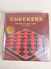 Checkers Wooden Strategy Board Game, 2 Players, Ages 8+, Beginner’s Guide
