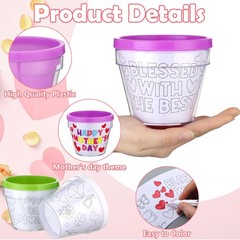 Pots 24 Pcs DIY Color Your Own Mom Artist Crafts Kit Tulip Flower Meanplan Bulk