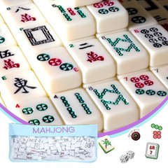 Mahjong Bag Empty Zippered Letters 1 PCS Blue Moh-jong Case Only