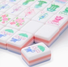 LUMINAIRE PURPLE 4 Layer Acrylic Mahjong Tiles American Set 160 Tiles US SELLER!