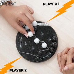 Marble Tic Tac Toe Classic Board Game for Family 6″, Home & Coffee Table Décor