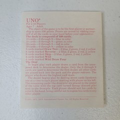 Vintage 1978 UNO Card Game Score Card Pad and 1979 Instructions Manual #4001
