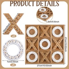 Tic Tac Toe Game 10.6 Inch Rustic Wood Board Game Coffee Table Games Tic Tac …