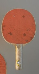 (4) Vintage Wilson E6036 Wooden Ping Pong / Table Tennis Paddles Orange/Brown