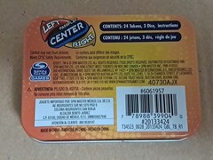 Left Center Right Family Party Game Gaming Orange Tin 8 Years+ Passplay