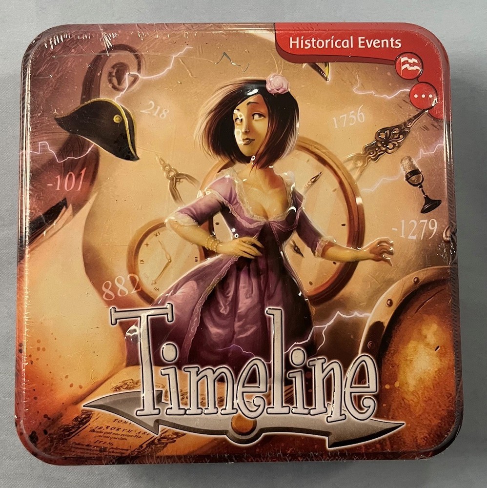 Asmodee Timeline Historical Events Card Game Tin Box Frederic Henry New Sealed