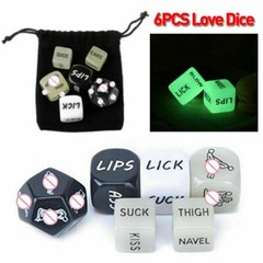 6PC Sex Dice Adult Love Games Kama Sutra Couples Gift Glow in the Dark