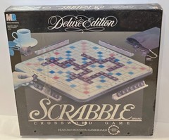 Scrabble Crossword Game Deluxe Edition Turntable 4034 1989 Milton Bradley Sealed