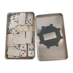 Cardinal Double Six Dominoes 28 Color Dot Tile Game Set in Tin Case, 2 Players