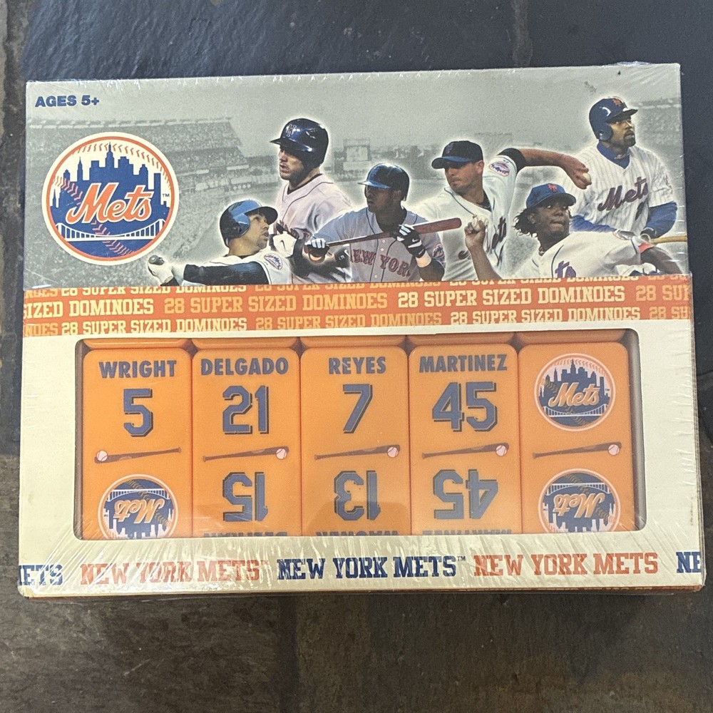 New York Mets Super Sized Dominoes Game Set, Baseball Theme, Ages 5+, 2007
