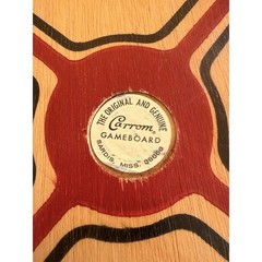 Vintage Carrom Gameboard 125 Games Reversible Wood Board Original Box No. 108