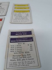 VINTAGE 1961 MONOPOLY Title Deed Cards Full Set of 28