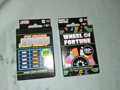 Lot Of 2 Mini Car Games Card Decks Jeopardy Pop Culture & Wheel Of Fortune New