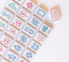 160 American Mahjong Tiles 3-Layer Acrylic pink Butterfly Pattern Engraved Set