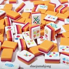 New vibrant layered mahjong tiles – American style 160 tiles – Vitality Orange