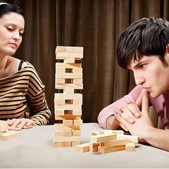 48Pcs Super Naughty Block Tower Game, Couple Adult Valentine Tumbling Tower