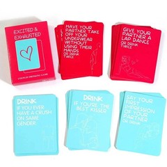 Excited and Exhausted Card Game Couples Drinking Games