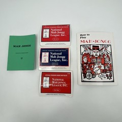 VTG American Mah Jongg Set Taiwan 166 Tiles 1986 Wright-Patt 1996-98 NMJL Cards