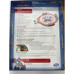 Hasbro Marvel Avengers Trouble Board Game Pop-O-Matic Captain America Shield Toy