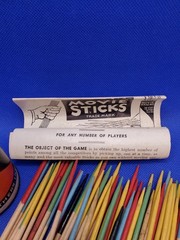 1937 Parker Brothers Movie Sticks Game Sticks and Tricks Wooden Sticks Vintage