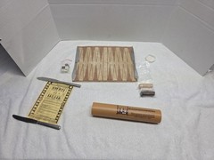 Backgammon Travel Game Tube 1978 The Game Merchant 254 complete set vintage
