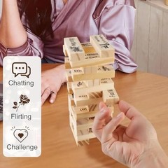 48Pcs Super Naughty Block Tower Game, Couple Adult Valentine Tumbling Tower
