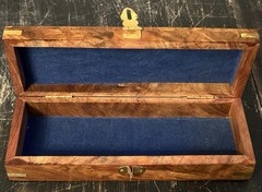 Walnut Wood & Brass Inlay Dominoes Set