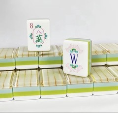 NEW! Vibrant Bamboo Grain Acrylic 4-Layer American Mahjong Tile Set 160 Tiles